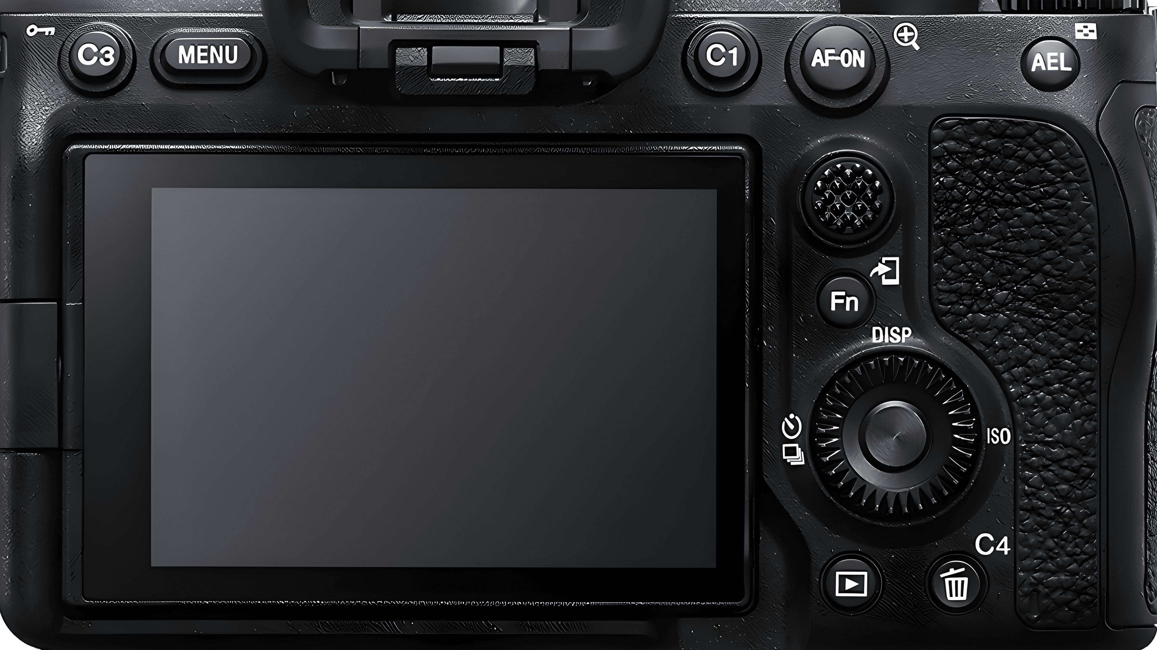 Back of a professional camera